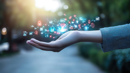 A stylized magnet attracting digital icons, representing lead generation strategiesの素材