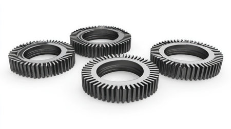 A set of gears meshing together, representing the integration of various project componentsの素材