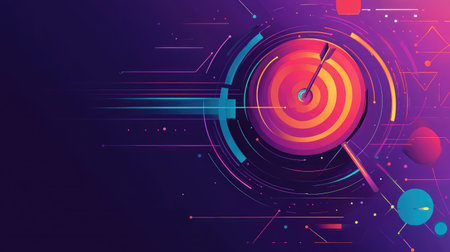 A stylized target with a dart hitting the center, symbolizing precision in digital advertising strategiesの素材
