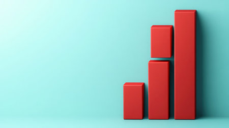 A stylized bar graph with ascending bars, symbolizing growth in digital marketing metricsの素材