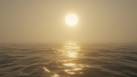 A sunrise over a calm ocean, symbolizing leadership bringing new beginnings and hopeの素材