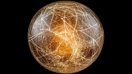 A holographic globe with interconnected lines, illustrating global collaboration in innovationの素材