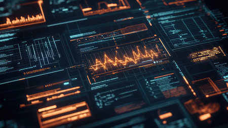 Abstract visualization of AI in healthcare with digital DNA strands, molecular structures, and data overlays.の素材