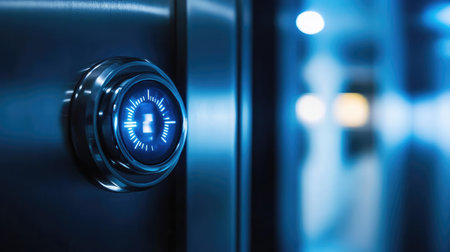 A digital safe with a combination lock, representing secure storage of sensitive information.の素材