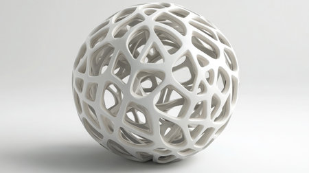 D rendering of a data sphere composed of interconnected nodes and lines.の素材