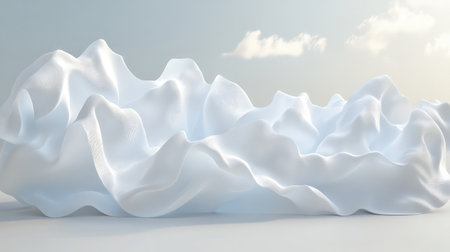 An abstract representation of cloud elasticity with flexible, stretching cloud shapes.の素材
