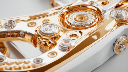 Advanced robotic arm assembling intricate components with precision in a factory setting.の素材