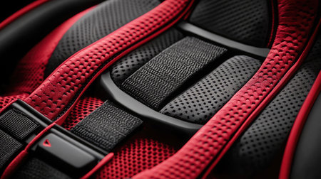 Close-up of an AR device's adjustable straps and cushioning, highlighting ergonomic design.の素材