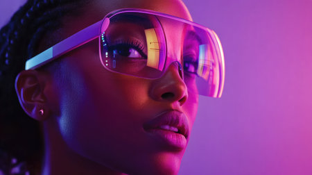 Close-up of an AR device's facial interface padding, highlighting comfort features.の素材