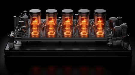 Abstract D rendering of a futuristic data center with glowing quantum processors, symbolizing advancements in computing technology.の素材