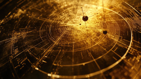 Abstract D rendering of a quantum field theory diagram with particles interacting and exchanging energy.の素材