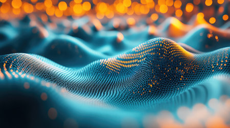 Abstract D rendering of a quantum annealer with intricate designs and energy landscapes, symbolizing optimization processes.の素材