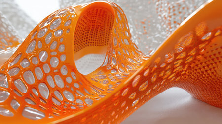 Abstract D rendering of a quantum gravity concept with spacetime curvature and particle interactions.の素材