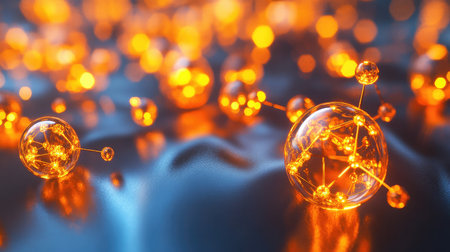 Close-up of a quantum spin system with entangled particles and magnetic fields, representing advanced quantum mechanics concepts.の素材