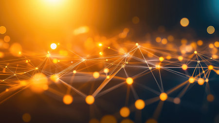 Futuristic data center with quantum computers and glowing connections, representing advanced computational power.の素材