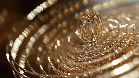 Close-up of a quantum Hall effect device with intricate designs and magnetic fields, symbolizing advanced physics phenomena.の素材