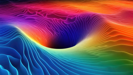 Abstract D rendering of a quantum chaos system with unpredictable particle trajectories and energy distributions.の素材