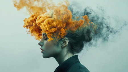 A digital art piece illustrating the convergence of human creativity and AI algorithms, blending traditional and futuristic elements.の素材