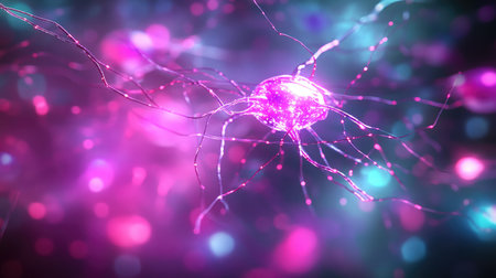 Futuristic quantum artificial intelligence system with glowing neural networks and entangled qubits, symbolizing the fusion of AI and quantum computing.の素材