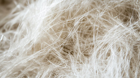 Close-up of a nanofiber mesh used in filtration systems, highlighting its fine structure and efficiency.の素材