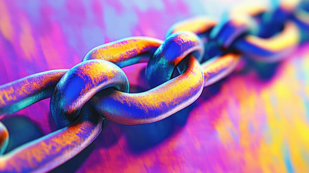 Depiction of a blockchain-based intellectual property registry, safeguarding creators' rights.の素材