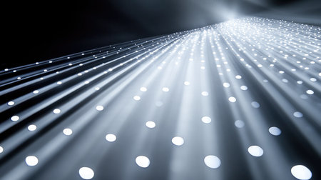 Depiction of a nanostructured light-emitting diode LED, emphasizing energy-efficient lighting solutions.の素材