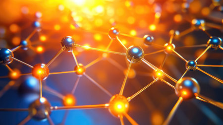 Depiction of a nanostructured piezoelectric material, illustrating conversion of mechanical stress to electrical energy.の素材