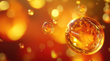 Microscopic view of gold nanoparticles suspended in a solution, illustrating their unique optical properties.の素材