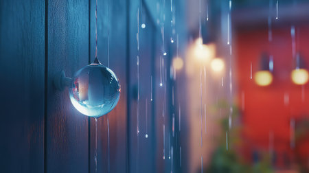 Close-up of a smart water management system monitoring consumption and detecting leaks in real-time.の素材