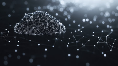 A weather prediction model visualizing data patterns, representing machine learning in meteorology.の素材