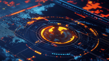 A weather prediction model visualizing data patterns, representing machine learning in meteorology.の素材