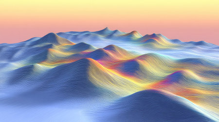 A weather prediction model visualizing data patterns, representing machine learning in meteorology.の素材