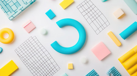 A collection of colorful sticky notes arranged in a grid pattern on a white background, representing organization and planning.の素材