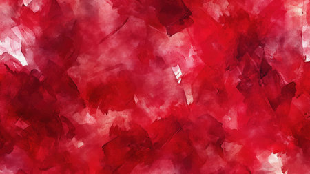An abstract watercolor painting with various shades of red blending seamlessly, creating a soft and artistic background.の素材