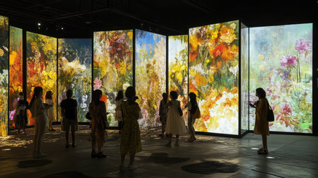 A digital interface displaying AI-generated art pieces, showcasing the creative potential of artificial intelligence.の素材