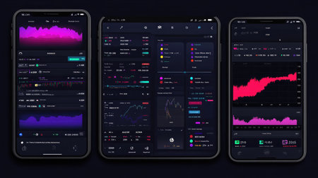 A financial trading platform utilizing AI algorithms to analyze market trends and execute transactions.の素材