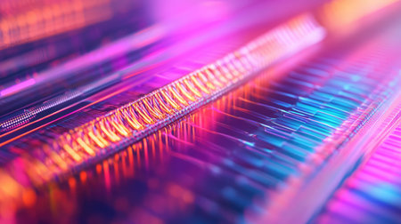 Visualization of a nanoscale magnetic storage device, representing advancements in data storage technology.の素材