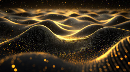 Abstract representation of a quantum decoherence process with particles losing coherence and energy dissipation.の素材