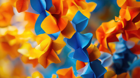 Microscopic view of DNA origami structures, highlighting precise folding techniques at the nanoscale.の素材