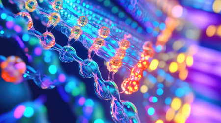 Close-up of a nanostructured battery separator, highlighting improved safety and performance in energy storage.の素材