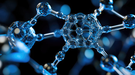 High-resolution image of a nanostructured catalyst accelerating a chemical reaction, showcasing efficiency in industrial processes.の素材