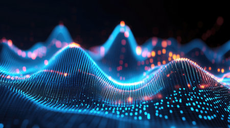 A D scatter plot with data clusters, representing big data analysis.の素材