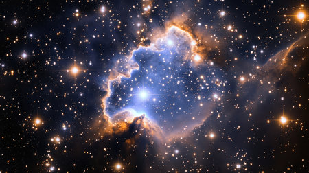 A panoramic view of the Large Magellanic Cloud, highlighting its dense star clusters and nebulae against the backdrop of deep space.の素材