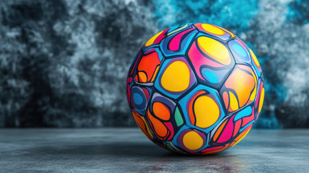 A vibrant abstract ball featuring colorful patterns against a textured background. This artistic design evokes creativity and joy, perfect for various projects.の素材