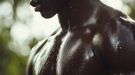 Discover the powerful essence of a strong athletic manの素材