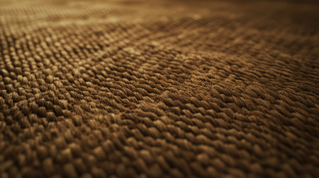 An intricate close-up of a textured natural fiber surface showcases warm earthy tones, ideal for design projects and decorative concepts focusing on organic aesthetics.の素材