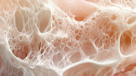 Explore the beauty of intricate organic textures featuring delicate structures in soft hues of cream and pink. Ideal for projects focused on nature or abstract elegance.の素材