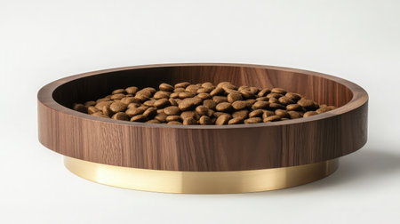 This elegant wooden pet bowl features high-quality craftsmanship, combining stylish design with functionality, perfect for enhancing home decor while feeding pets.の素材