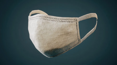 Stylish and functional fabric face mask made of breathable material, designed for comfort and protection in daily activities, suitable for various environments and occasions.の素材