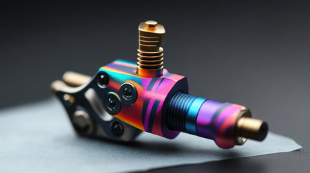 This image showcases a vibrant and well-crafted engine component, highlighting its intricate design and precision for automotive projects and mechanical applications.の素材